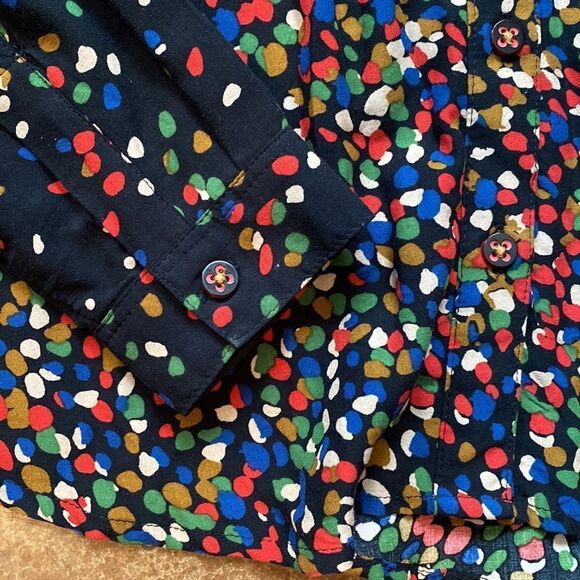 Anthropologie
maeve Wynwood black multi dot button down front blouse top - Picture 7 of 9